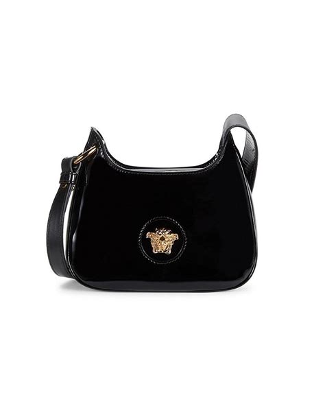 borsa versace vernice|VERSACE Patent Borsa Couture Shoulder Bag Black.